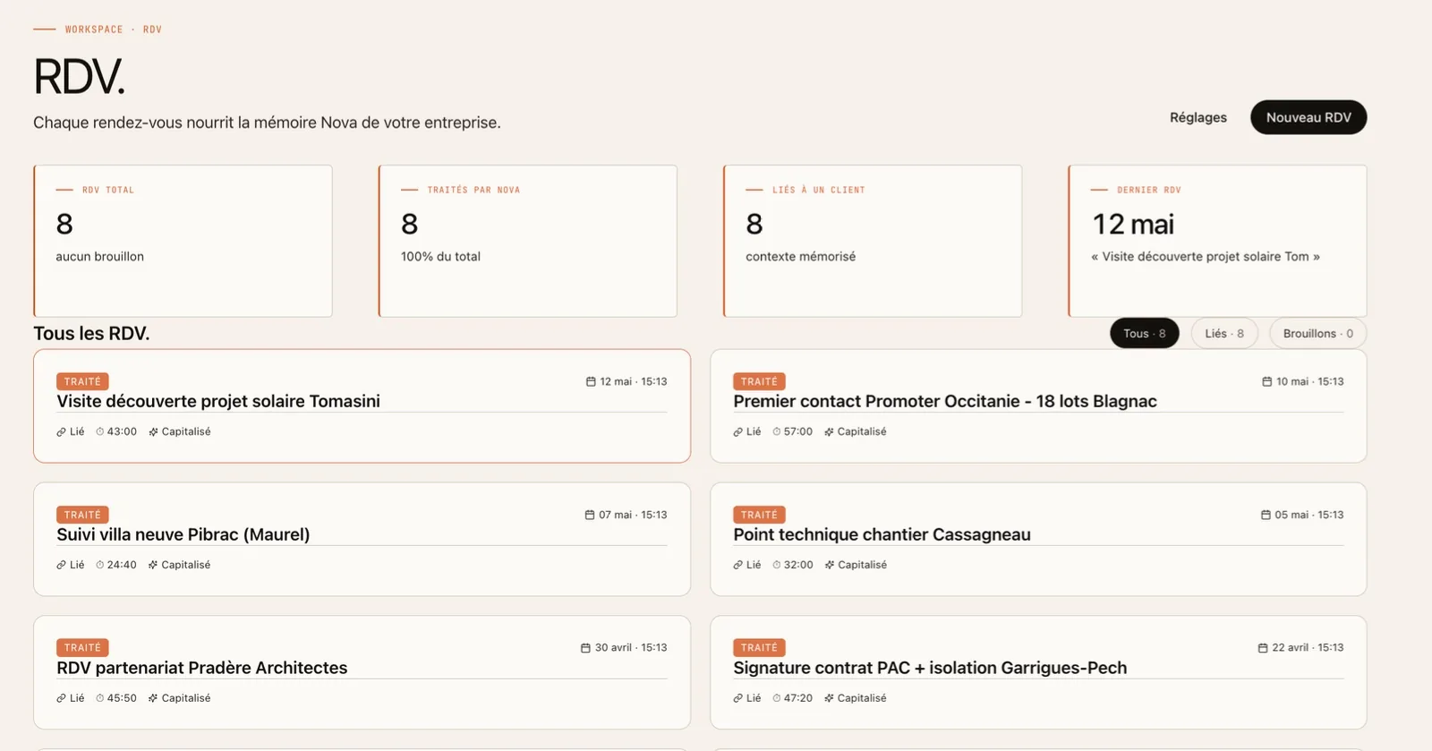 Interface Coreshift Platform — Rendez-vous